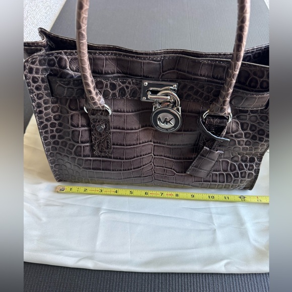 Michael Kors crocodile embossed leather satchel - Picture 6 of 10